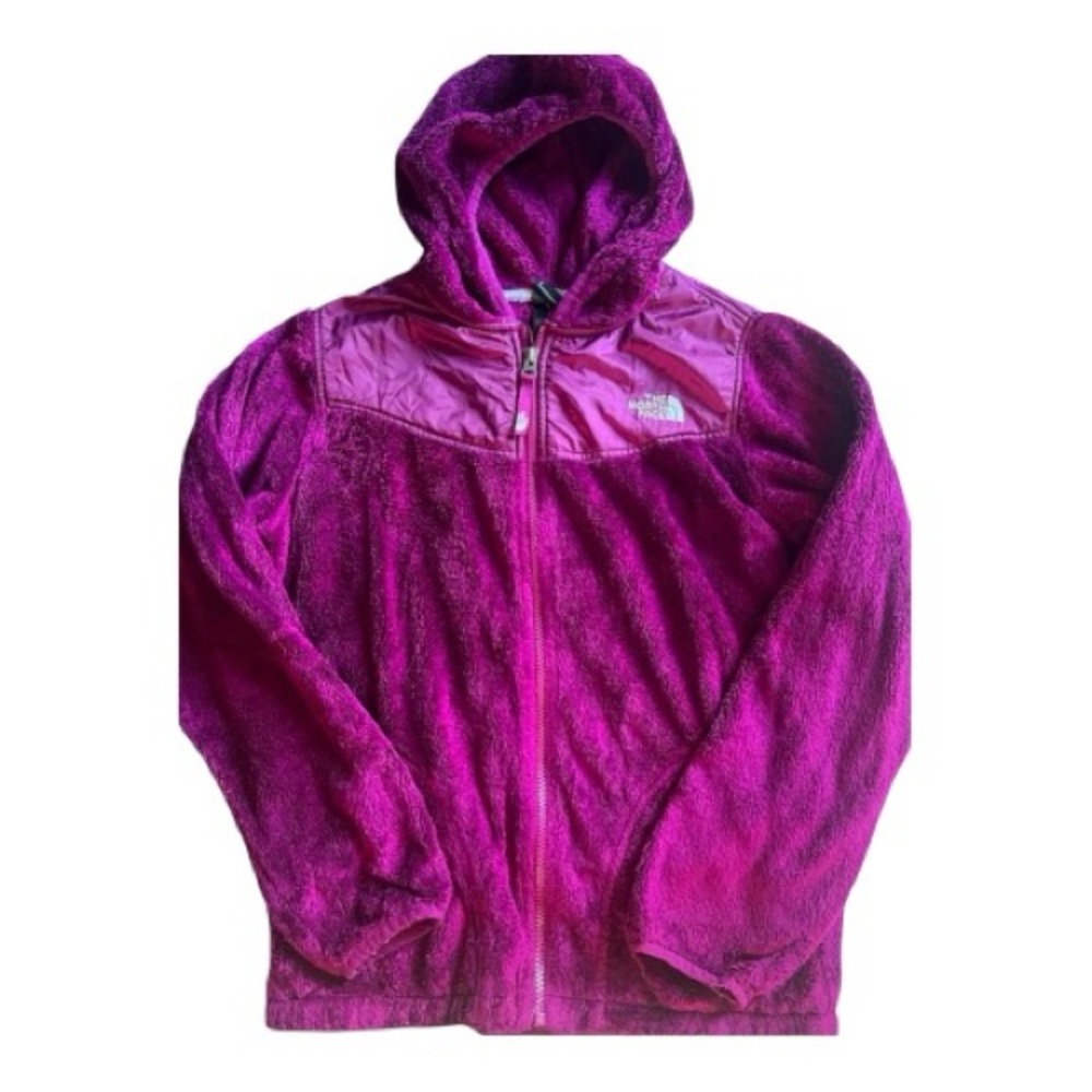 North Face Girls Oso Hooded Fleece Zip Up Magenta Purple Jacket Size 18 XL